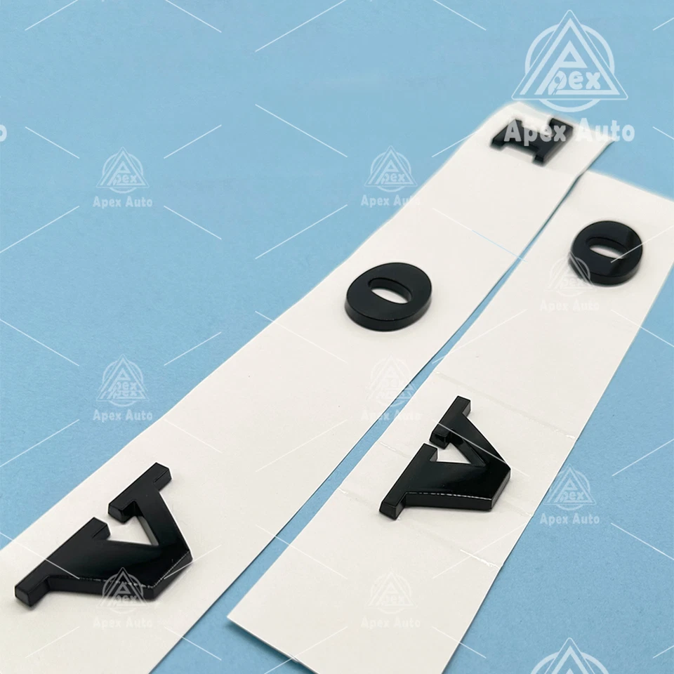 Raised Rear Trunk Lid Badge For Volvo Letter Nameplate Emblem Sport Gloss Black Foto 3 de 4