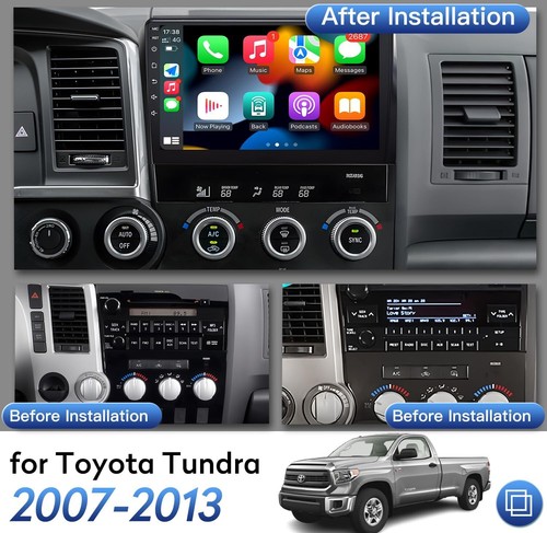 Naifay Car Stereo for Toyota Tundra 2007-2013 Radio Upgraged Toyota Sequoia 2008-2018, 10.1inch Touch Screen for Tundra Car Stereo Carplay Android Auto Bluetooth GPS WiFi, Only Support Large Screen
