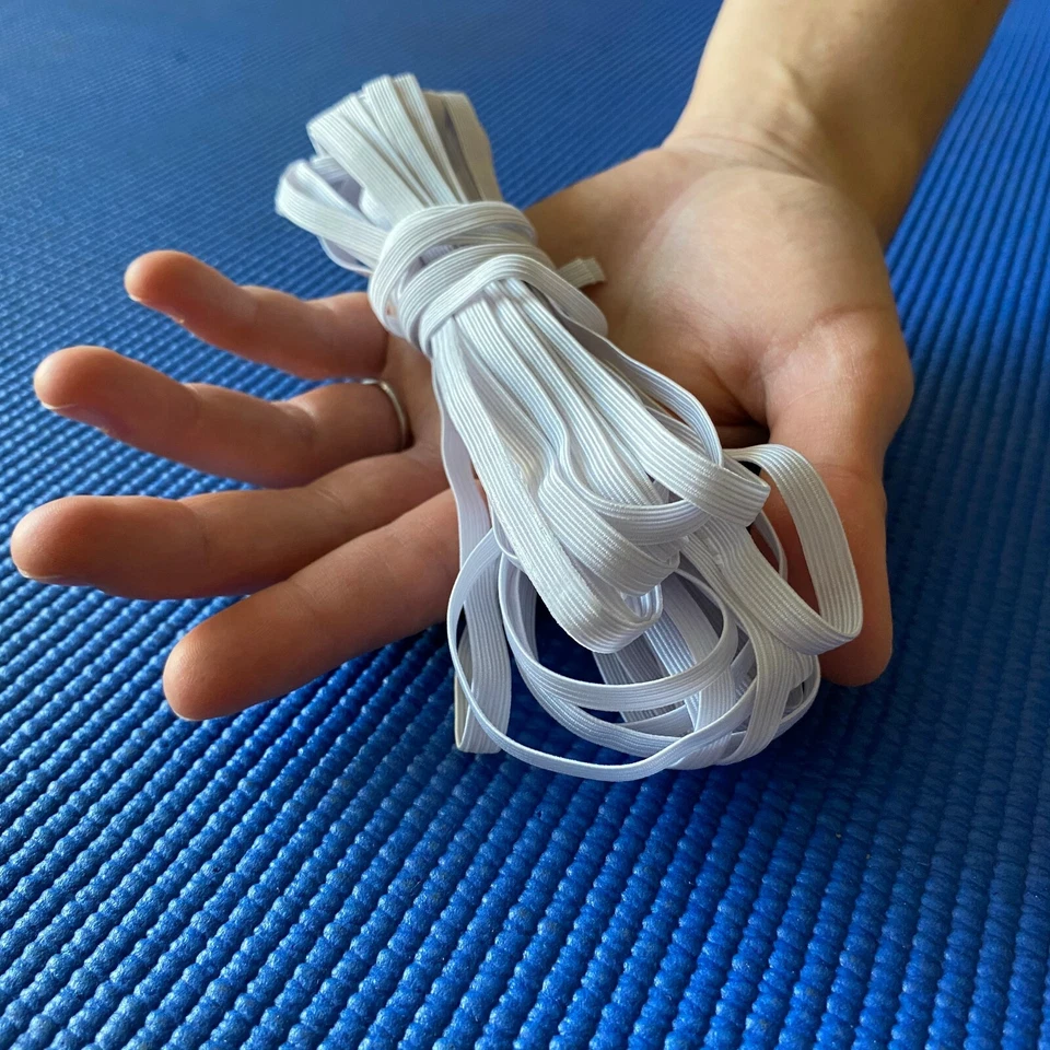 1/4" White Elastic Band (6MM) | DIY Masks |  Elastic String for Sewing Masks - Image 2 of 4