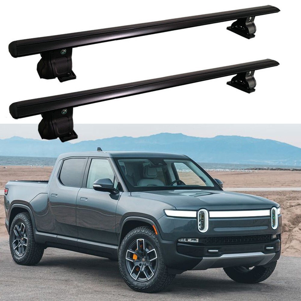2PCS Cross Bar Crossbar Fits For Rivian R1T 20222024 No Need Roof Rail