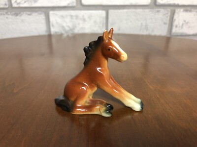  Seltene Vintage GOEBEL sitzendes Pferd Pony Colt Fohlen Figur 