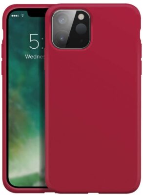 Xqisit Soft Touch Antibakterielle Silikonhülle für iPhone 12 mini - Rot