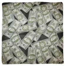 Wholesale Lot of 6 Multiple 50 & 100 Dollar Bills 100% Cotton 22"x22" Bandana 