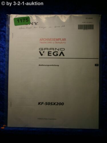 Sony Manuale di Istruzioni Kf 50SX200 Grande Wega (#1175) - Afbeelding 1 van 1