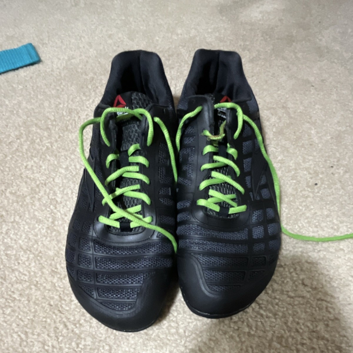 Reebok Black Green Mesh Low Top Athletic Sneakers Lace Up  display picture 1