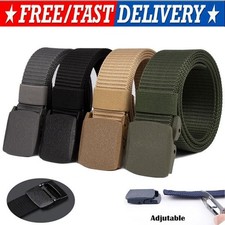 Men's Plastic Cam Buckle Nylon Canvas Tactical Waistband Webbing Military Belt