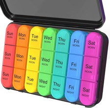 Daviky Weekly Pill Box Organizer 7 Day Medicine Storage Case 3 Times a Day Daily