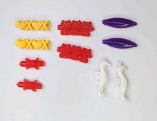 Girl's Barrettes 5 Pairs Lot Red White Yellow Purple Kittens Turtles Seahorse
