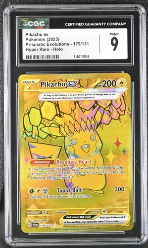CGC 9 Pikachu EX 179/131 Hyper Rare Holo Prismatic Evolutions Pokemon