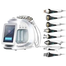 8 in 1 Hydra Face Lift RF Microcurrent Ice Cold Hammer Meso Facial Spa Machine