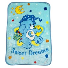 Vintage Care Bears Sweet Dreams Bedtime Bear Toddler Baby Blanket Excellent Cond