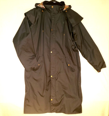 Lighthouse Stockman Trench Rain Coat Full Length Waterproof Blue Navy Mens L