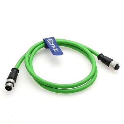 M12 A Code 5 Pin Male to Female Aviation Sensor Connector Green Cable 1M