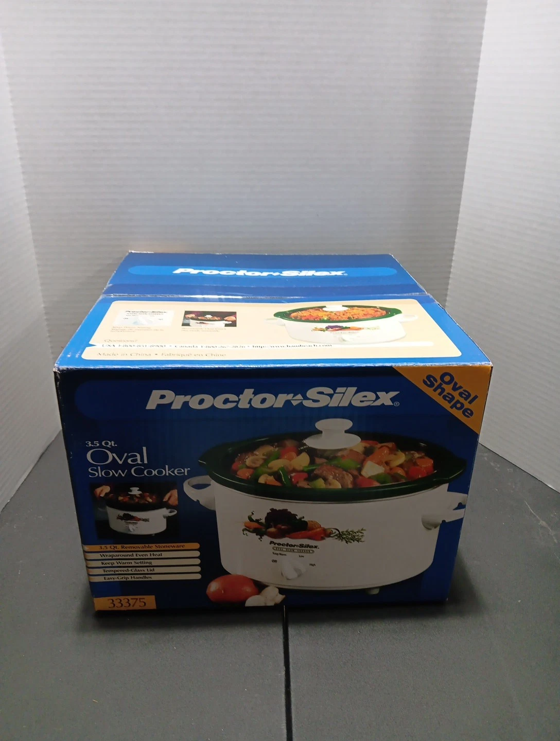 Vintage Proctor Silex Slow Cooker 3.5QTS Oval White - Vegetables 33375 NIB