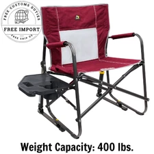 GCI Outdoor Freestyle Rocker XL with Side Table Oversized Rocking Camp Chair
