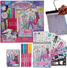 Create N’Style Fashion Design Light Up Tracing Pad Kit, Stickers and Stencils