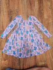 Disney x Little Sleepies Monsters Inc Pink Bamboo Fit  Flare Dress Size 7