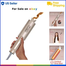 Automatic Curling Iron Ceramic 1 Inch Long Barrel Tangle-Free Anti-Scald