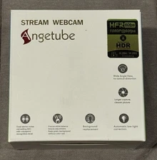 Angetube 1080P 60FPS Webcam, Streaming Webcam with Ring Light Web Camera *New*