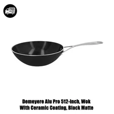 Demeyere Alu Pro 512-inch, Wok With Ceramic Coating, Black Matte