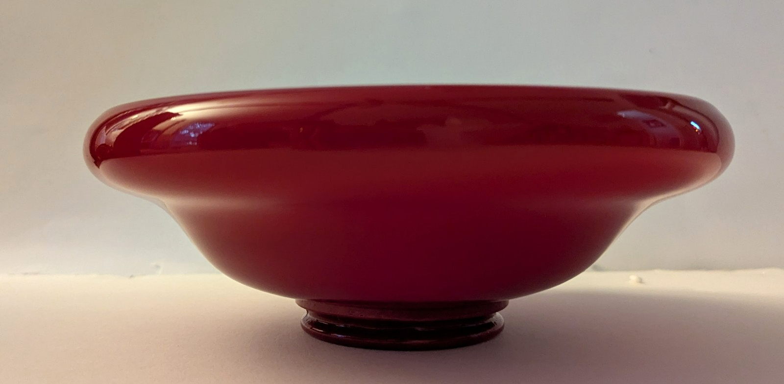 Antique Fenton Art Glass Mandarin Red Bowl Deep Color EUC 8.5