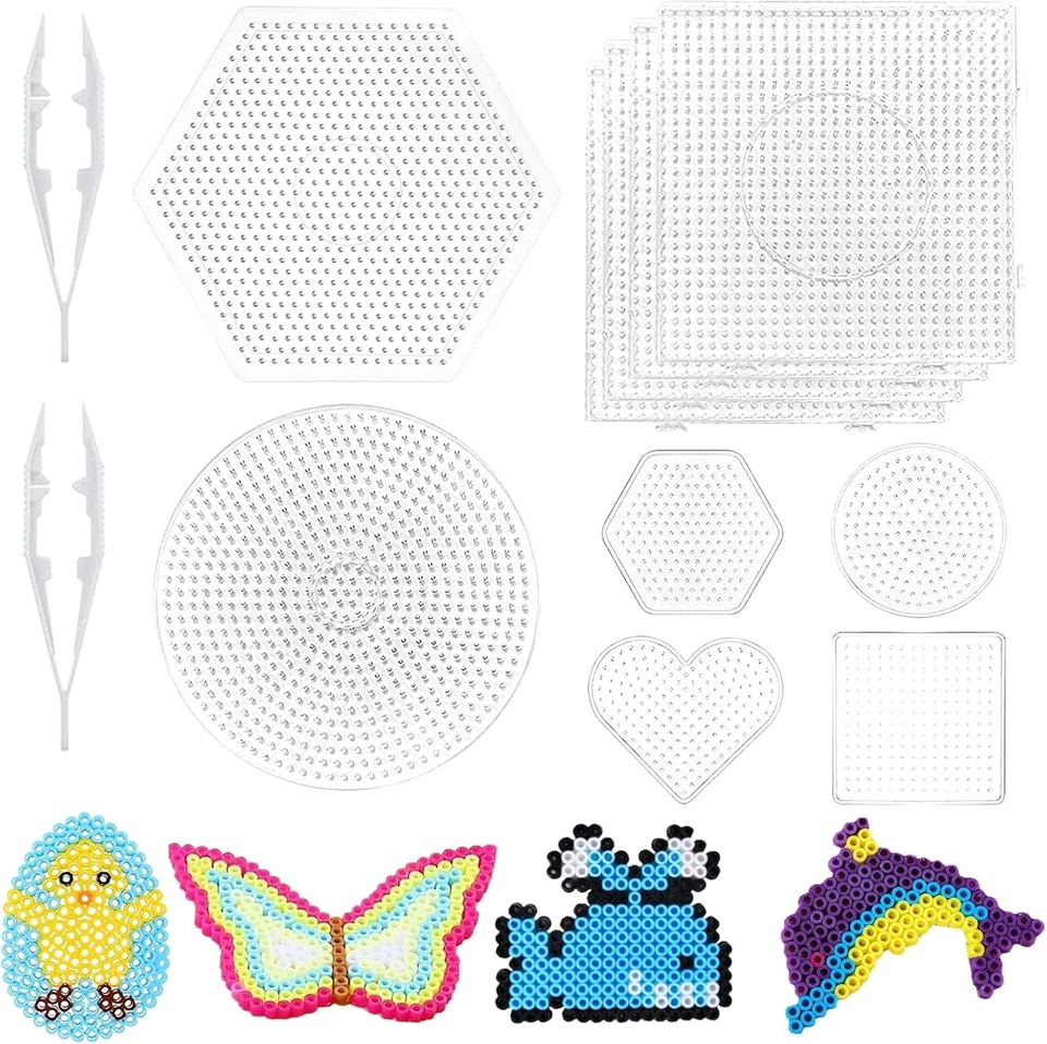 Bügelperlen Platten, 10 Stück Bügelperlen Vorlagen-Set, Transparent Bü  - Bild 2 von 2