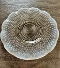 Vintage 40’s Anchor Hocking Hobnail Moonstone Opalescent Ruffled Edge Plate
