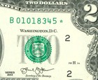** STAR ** $2 2013 (CHOICE/ GEM) FANCY SERIAL # CURRENCY (1st of 4 consecutive) — photo 1