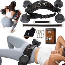 Hip Thrust Belt for Weights, Dumbbells  Kettlebells   Heavy Duty Glute Workout