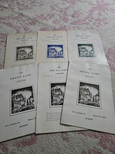 Vintage! Six (6) Drury Lane (GEM) Theater Programs - Detroit - Jim Backus - 1935