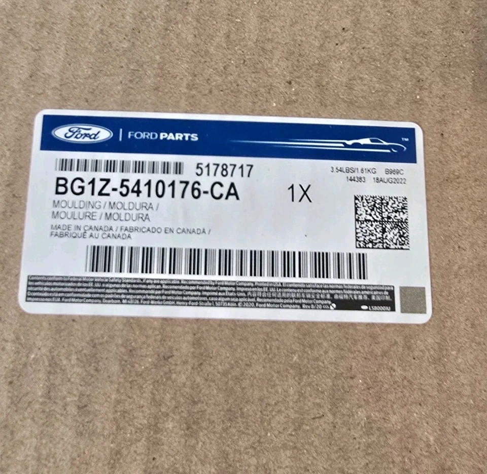 Moldura basculante trasera derecha original Ford OEM BG1Z-5410176-CA NUEVO Foto 3 de 4