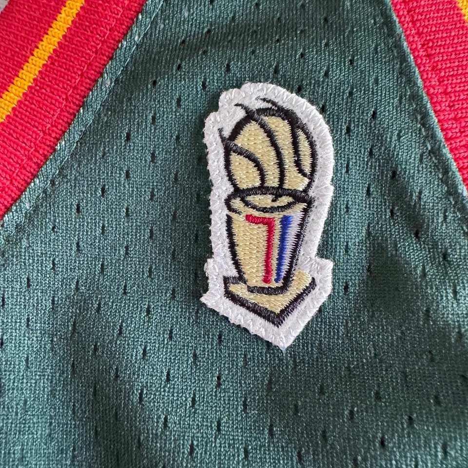 Authentic Mitchell & Ness Shawn Kemp NBA Seattle Supersonics 96 Finals Jersey 44 - Image 4 of 4