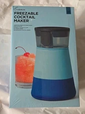 New Rabbit Blue Freezable Cocktail Slushie Margarita Pina Colada Maker, 32oz