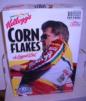 #8757 Kellogg's 2000 Corn Flakes Cereal BOX ONLY 10 Years Kellogg's Racing
