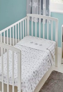 grey cot bed bedding