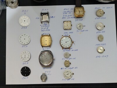 GIRARD PERREGAUX- LOT 11 MOVs. 16 Dials, Cases. NOS & Used - Vintage. Collectors