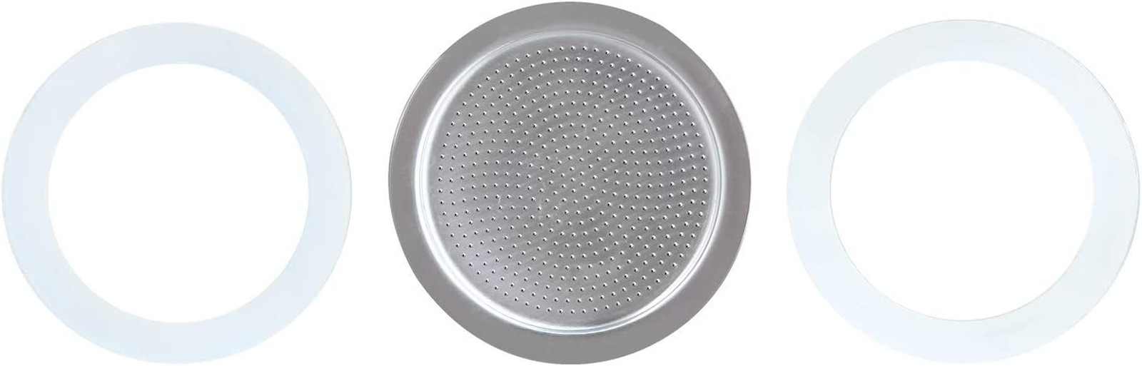 Stovetop Espresso Maker Replacement Silicone 6 Cup Size Gasket Seals and Filter 