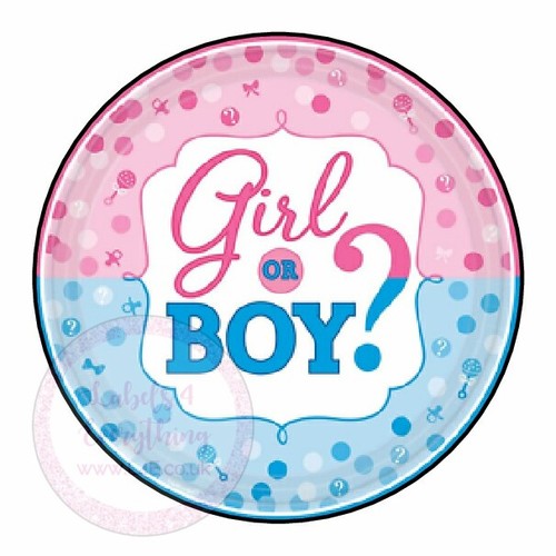 Boy Or Girl Gender Reveal Sweet Cone Stickers Baby Shower Party Pink