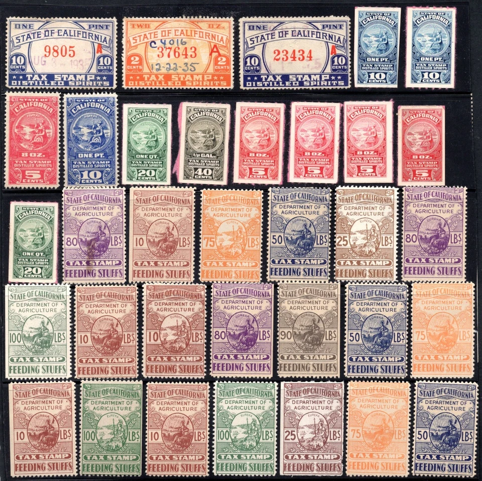 US 1900-1930 COLLECTION OF 87 CALIFORNIA DEPT. OF AGRICULTURE REVENUE TAX STAMPS - Image 2 of 4