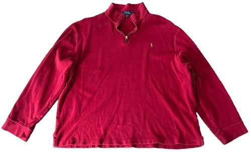 Polo Ralph Lauren Quarter 1/4 Zip Estate Red Pullover Size XXL TTG Flesh Pony - Bild 1 von 10