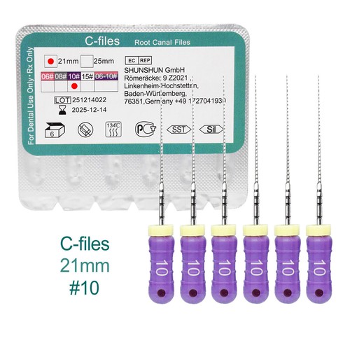 21/25MM C-files Dental Hand Use Endo Root Canal Steel Stainless Steel 6 Pcs/Pack - Picture 22 of 30