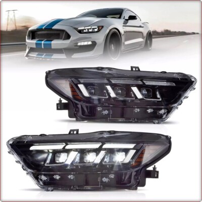 2x SCHEINWERFER FÜR FORD MUSTANG 2015 - 2017 FULL LED / EU ZULASSUNG S650 STIL