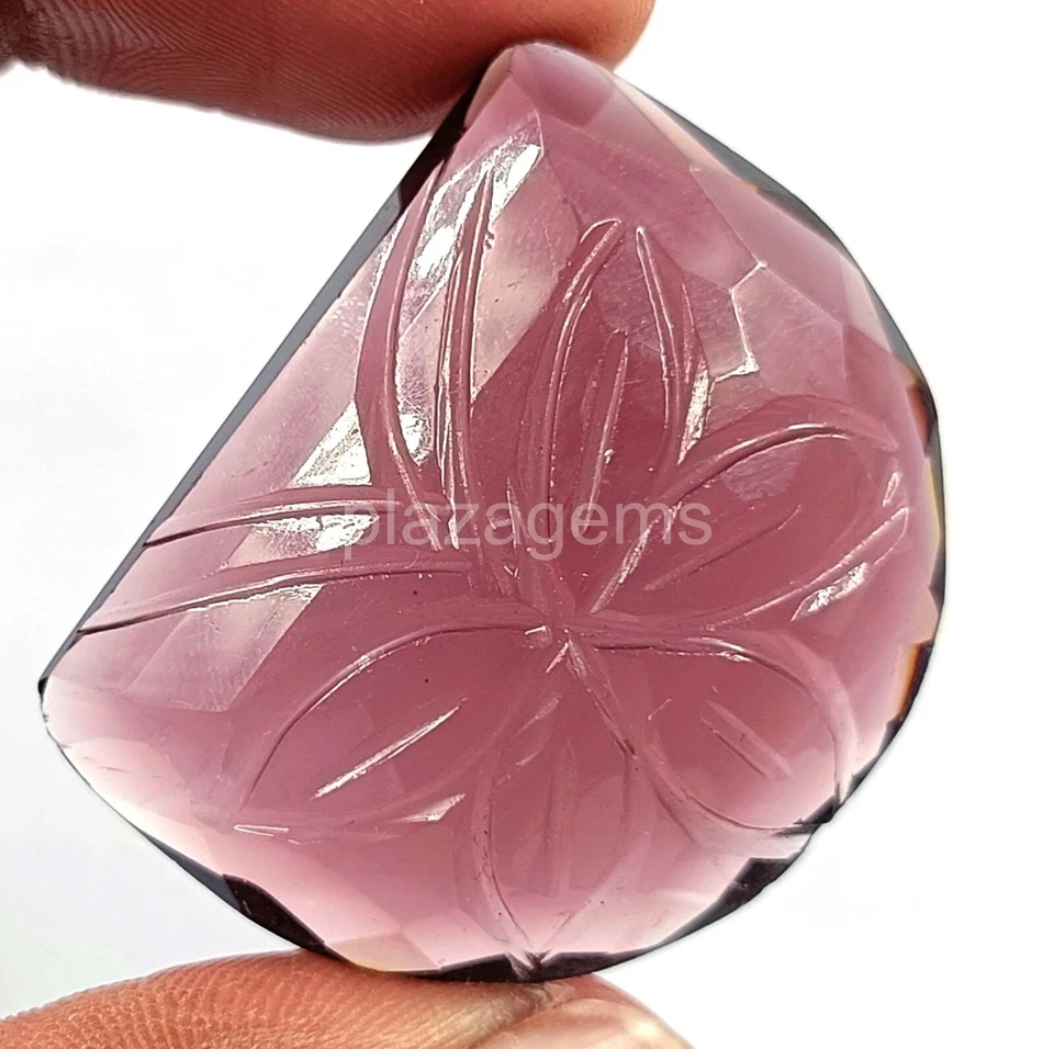 Piedra preciosa suelta certificada artesanalmente amatista púrpura corte elegante 64,05 quilates 5JRV Foto 3 de 4