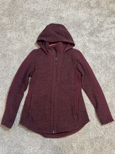 The North Face Women Full Zip Up Hooded Jacket Long Sleeve Maroon Size S