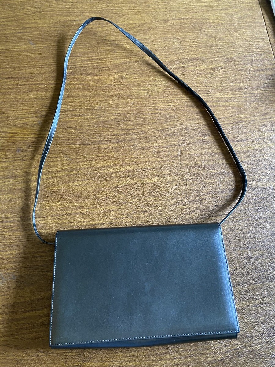 Charles Jourdan Classic Black Clutch Bag w/ Shoulder Strap
