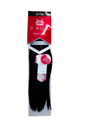 Milky Way Saga Gold Remy 100 % Echthaar gewebt - Remy Yaki 12'' Zoll Farbe 1