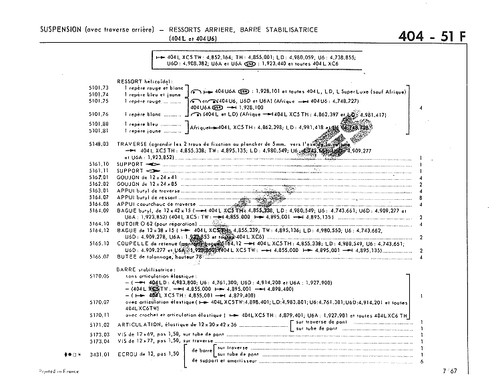 Appui inf. ou sup. ressort AR Peugeot 404 L U6 U7 504 utilitaires - Picture 6 of 6