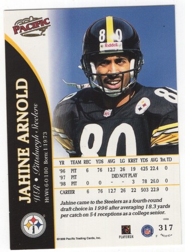 1999 Pacific Football Set Break - Cards #226-450 Pt.2 - 第 155/373 張圖片