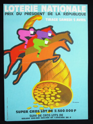 Affiche grand prix Président la RépLoterie nationale course hippique Fix-Masseau