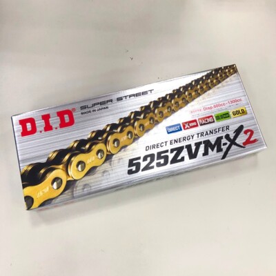 Japan DID Motorcycle Gold X-Ring Chain 525ZVM-X2 G&G 130ZB, 525